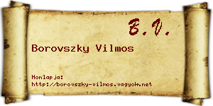 Borovszky Vilmos névjegykártya